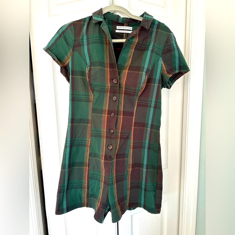 Urban Outfitters Sonata Plaid Romper